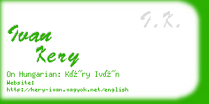 ivan kery business card